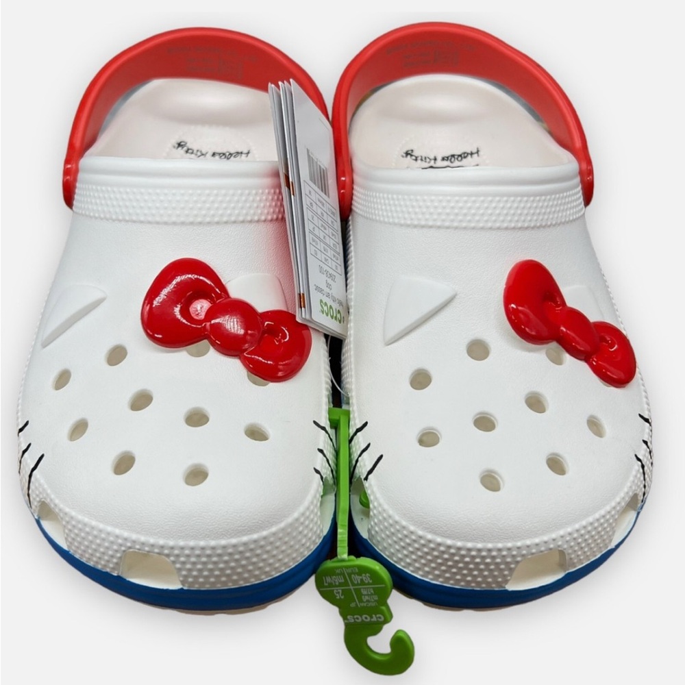 Crocs Hello Kitty Clogs Women’s  size M 12 
 Red White Blue 50th Anniversary